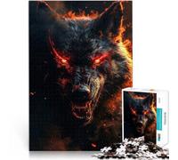 Rompecabezas para Adolescentes de 1000 Piezas Lobo Diablo Juguetes Juegos Educativos Antiestrés Decoración hogar 52x38cm