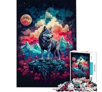 Rompecabezas para Adolescentes de 1000 Piezas Lobo Haciendo mugido Completo Ideal para cumpleaños y Navidad Decoración Juego Imposible para Mayores de 14 años (50x75cm)