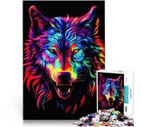 Rompecabezas para Adolescentes de 1000 Piezas Lobo Juego Familiar para aliviar el estrés: desafío difícil Buen Regalo 38x26cm