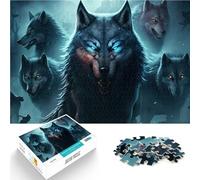 Rompecabezas para Adolescentes de 1000 Piezas Lobo nórdico Juegos educativos Juguetes de Bricolaje Cumpleaños 38x26cm