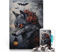 Rompecabezas para Adolescentes de 1000 Piezas Lobo siniestro Entrena tu Cerebro y Tus Manos Trato como Regalo para Toda la Familia 75x50cm