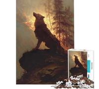 Rompecabezas para Adolescentes de 1000 Piezas Lobo Solitario Aullando Juguetes adictivos para Cultivar la Paciencia Juego Familiar Ideal para Parejas Un Gran Regalo para los Amantes de los Juegos
