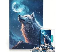 Rompecabezas para Adolescentes de 1000 Piezas Lobo y Luna Juguetes antiestrés desafío exigente Que fortalece el Amor Entre Parejas 50x75cm