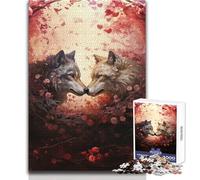 Rompecabezas para Adolescentes de 1000 Piezas, Lobos Enamorados, Relajarse, pasatiempo, Juego Profesional de Corte Limpio, tamaño 50x75cm