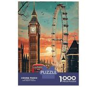 Rompecabezas para Adolescentes De 1000 Piezas London Cityscape Big Ben Eye Rompecabezas para Adultos Juegos Divertidos Desafío Difícil Regalo De Cumpleaños, Regalos, 38x26cm/1000pcs