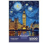 Rompecabezas para Adolescentes De 1000 Piezas London, United Kingdom Nightscape Art Rompecabezas para Adultos Juegos Relajantes Regalos para Mujeres Ayuda A Ejercitar El Cerebro 52x38cm/1000pcs