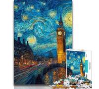 Rompecabezas para Adolescentes de 1000 Piezas: Londres bajo el Cielo Nocturno Un Regalo desafiante y difícil para Toda la Familia 75x50cm