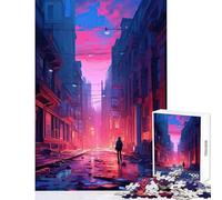 Rompecabezas para Adolescentes de 1000 Piezas Londres Estilo Retro Synthwave decoración del hogar Juguetes Regalos para Amigos Secretos Juegos Familiares ejercita el Cerebro tamaño 50x75cm