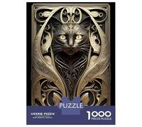 Rompecabezas para Adolescentes De 1000 Piezas Lord Cat Golden Art Deco Rompecabezas para Adultos Juguete Decoración De Pared Decoración del Hogar Juego Desafiante Regalos 52x38cm/1000pcs