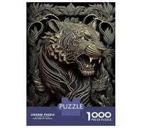 Rompecabezas para Adolescentes De 1000 Piezas Lord Golden Jungle Tiger Rompecabezas para Adultos Juegos Divertidos Decoración De Pared 38x26cm/1000pcs