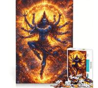 Rompecabezas para Adolescentes de 1000 Piezas Lord Shiva Nataraja Danza Cósmica Juego Familiar Actividades Divertidas en casa Regalo de cumpleaños Regalos de Viaje 50x75cm