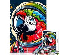 Rompecabezas para Adolescentes de 1000 Piezas Loro Astronauta Rompecabezas WPAP Juego de ingenio de 1000 Piezas Regalos de Amigo Invisible Actividades Familiares (50x75cm)