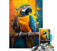 Rompecabezas para Adolescentes de 1000 Piezas Loro Guacamayo Colorido en una Rama Rompecabezas para Adultos Juego de ingenio Regalos para Mujeres Ideal como obsequio para Toda la Familia (50x75cm)