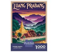 Rompecabezas para Adolescentes De 1000 Piezas Luang Prabang Travel Rompecabezas Juguete Decoración De Pared Vacaciones En Casa Matar El Tiempo Desafío Educativo 38x26cm/1000pcs