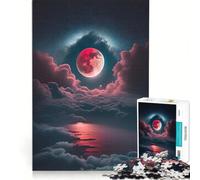 Rompecabezas para Adolescentes de 1000 Piezas Luna de Sangre Ascendente, Juego de ingenio, desafiante de completar, Toda la Familia 38x52cm