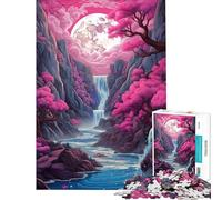 Rompecabezas para Adolescentes de 1000 Piezas Luna Llena neón Ascendente Juego desafiante Juguetes Juego Familiar Mejora la Memoria Regalos de Amigo Invisible (tamaño 38x26cm)