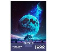 Rompecabezas para Adolescentes De 1000 Piezas Lunar Vista Space Fantasy Rompecabezas Juguetes Antiestrés Mejora La Memoria Oferta como Regalo para Toda La Familia 70x50cm/1000pcs