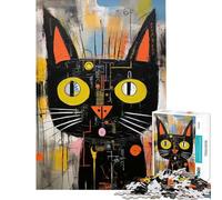 Rompecabezas para Adolescentes de 1000 Piezas Mad Techno Cat Ideal para cumpleaños y Navidad Decoración Juego Imposible para Mayores de 14 años (38x26cm)