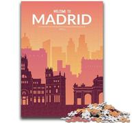Rompecabezas para Adolescentes de 1000 Piezas, Madrid, España Juguete Educativo antiestrés para interacción Entre Padres e Hijos a Partir de 14 años (tamaño 50x70cm)