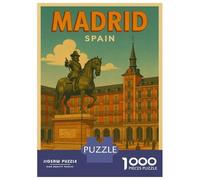 Rompecabezas para Adolescentes De 1000 Piezas Madrid Spain Travel Rompecabezas para Adultos Juguete Decoración De Pared Mejora La Memoria Regalos De Cumpleaños Y Únicos 70x50cm/1000pcs