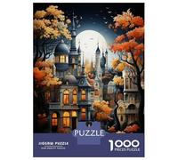Rompecabezas para Adolescentes De 1000 Piezas Magical Autumn Castle Scene Rompecabezas para Adultos Juegos Relajantes Desafío Difícil Cumpleaños 38x26cm/1000pcs