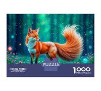 Rompecabezas para Adolescentes De 1000 Piezas Magical Fox in Fantasy Forest Rompecabezas Juguetes DIY Alivia El Estrés Interacción Entre Padres E Hijos 70x50cm/1000pcs