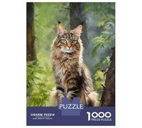 Rompecabezas para Adolescentes De 1000 Piezas Maine Coon Cat Rompecabezas para Adultos Juego Práctico Una Obra De Arte Cumpleaños 52x38cm/1000pcs