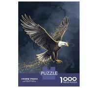 Rompecabezas Para Adolescentes De 1000 Piezas Majestic Eagle in Flight with Golden Accents Rompecabezas Para Adultos Juego De Ingenio Decoración De Pared Regalos Para Reducir El Estrés 38x26cm/1000pcs