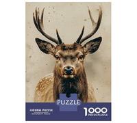 Rompecabezas para Adolescentes De 1000 Piezas Majestic Elk Portrait Rompecabezas para Adultos Juguetes Antiestrés Regalo De Cumpleaños para Cumpleaños, Navidad 52x38cm/1000pcs