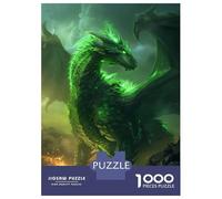 Rompecabezas para Adolescentes De 1000 Piezas Majestic Green Dragon Art Rompecabezas Juegos Relajantes Pero Divertidos Y Humorísticos Cumpleaños 70x50cm/1000pcs