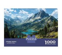 Rompecabezas Para Adolescentes De 1000 Piezas Majestic Mountain Landscape with Alpine Lake Rompecabezas Para Adultos Juguete Decoración De Pared Regalo De Cumpleaños Juego Desafiante Regalos 70x50cm/1