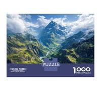 Rompecabezas para Adolescentes De 1000 Piezas Majestic Mountain Valley with River Rompecabezas Juego De Ingenio Análisis Y Lógica Actividades Divertidas En Casa 70x50cm/1000pcs