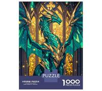 Rompecabezas para Adolescentes De 1000 Piezas Majestic Stained Dragon Rompecabezas Juego De Ingenio Decoración Perfecta Regalos Y Cumpleaños Únicos 70x50cm/1000pcs