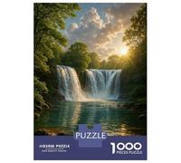 Rompecabezas para Adolescentes De 1000 Piezas Majestic Waterfall in Lush Green Forest Rompecabezas para Adultos Juego Práctico Una Obra De Arte Cumpleaños 70x50cm/1000pcs