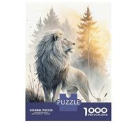 Rompecabezas para Adolescentes De 1000 Piezas Majestic White Lion in Misty Forest Rompecabezas para Adultos Juegos Familiares Análisis Y Lógica Cumpleaños Y Navidad 52x38cm/1000pcs