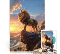 Rompecabezas para Adolescentes de 1000 Piezas Majestuosidad del Amanecer de los Leones Difícil y desafío Ideas de Regalos 52x38cm
