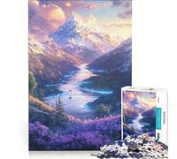 Rompecabezas para Adolescentes de 1000 Piezas majestuoso Paisaje de montaña con río Juegos relajantes Actividades Divertidas en casa Hermoso diseño 50x75cm