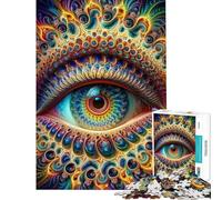 Rompecabezas para Adolescentes de 1000 Piezas Mandala Fractal Rompecabezas de Ojo para Adultos difícil Lista de Deseos con Papá Noel Juego de ingenio Familiar 38x52cm