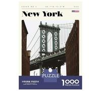 Rompecabezas para Adolescentes De 1000 Piezas Manhattan Bridge, New York Travel Art Rompecabezas Juguete Decoración De Pared Vacaciones En Casa Matar El Tiempo Desafío Educativo 70x50cm/1000pcs