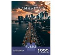 Rompecabezas para Adolescentes De 1000 Piezas Manhattan Skyline Rompecabezas para Adultos Juego Familiar Alivia El Estrés Interacción Entre Padres E Hijos 52x38cm/1000pcs