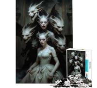 Rompecabezas para Adolescentes de 1000 Piezas Mansión Embrujada Juguetes Juegos Educativos Juego Imposible Corte de Precisión Regalos de Amigo Invisible (Tamaño 38x26cm)