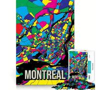 Rompecabezas para Adolescentes de 1000 Piezas,Mapa de la Ciudad de Montreal,Canadá,Arte Pop,Arte de Viaje,Juego de Ajuste preciso,Juego de ingenio,Tiempo de Ocio,diversión,Regalo de Arte navideño