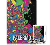 Rompecabezas para Adolescentes de 1000 Piezas, Mapa de la Ciudad de Palermo, Arte, Hermoso diseño, Juego, una Obra de Arte, Juguetes antiestrés, tamaño 38x52cm