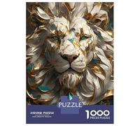 Rompecabezas para Adolescentes De 1000 Piezas Marble and Gold Lion Head Rompecabezas para Adultos Juegos Divertidos Una Obra De Arte Cumpleaños Y Navidad 38x26cm/1000pcs