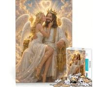 Rompecabezas para Adolescentes de 1000 Piezas María Magdalena y Jesús Juego Interactivo Actividades Divertidas para Hacer en casa con póster y Hoja de Preguntas a Juego 38x52cm