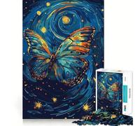 Rompecabezas para Adolescentes de 1000 Piezas Mariposa en una Noche Estrellada Corte preciso Diversión para Resolver Problemas Diversión Relajante Tiempo de diversión Arte navideño Exhibición 38x52cm