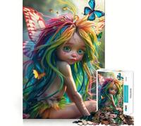 Rompecabezas para Adolescentes de 1000 Piezas Mariposa Hada,Corte preciso,Diversión,Resolución de Problemas,Diversión,Relajación,Tiempo de diversión,Arte navideño (38x26cm)
