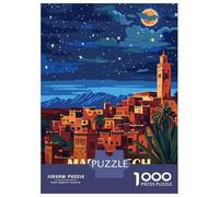 Rompecabezas para Adolescentes De 1000 Piezas Marrakech Morocco Night Travel Rompecabezas para Adultos Juego De Ingenio Regalos para Mujeres Desafiante De Completar 38x26cm/1000pcs
