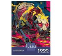 Rompecabezas Para Adolescentes De 1000 Piezas Mechanical Panther - Neon Fury Expressionist Beast Rompecabezas Para Adultos Juguetes Antiestrés Arte De Pared Regalos De Cumpleaños Y Únicos 70x50cm/1000