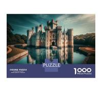 Rompecabezas para Adolescentes De 1000 Piezas Medieval Castle Reflections Rompecabezas para Adultos Juguete Decoración De Pared Carrera De Velocidad Manual Desafío Educativo 52x38cm/1000pcs